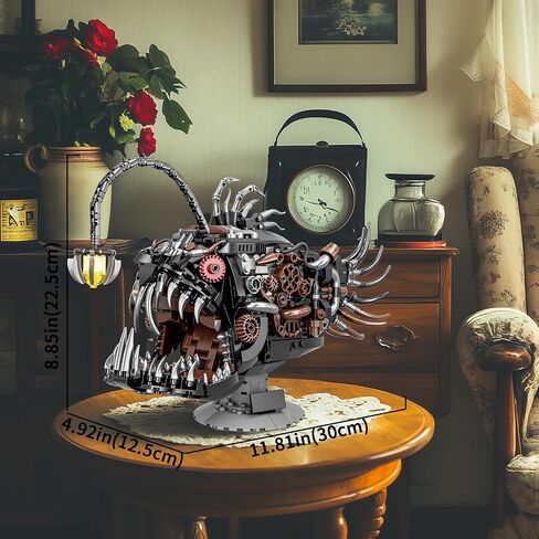 بناء الأسماك الميكانيكية Steampunk ميكانيكية مع لعبة حيوانات محيطية إبداعية لديكور المكتب المنزلي ، متوافق مع LEGO للبالغين ، هدية STEM للطفل المراهقين الأولاد 8-14 (1038 PCS) in Kuwait
