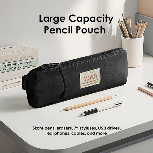 MoKo Pen Holder for Notebook, Pencil Pouch with Adjustable Elastic Band, Slim Portable Zipper Pen Pouch Holder for Planners, Journals, Book, Green in Saudi Arabia