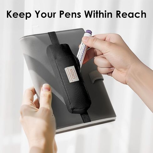 MoKo Pen Holder for Notebook, Pencil Pouch with Adjustable Elastic Band, Slim Portable Zipper Pen Pouch Holder for Planners, Journals, Book, Green in Saudi Arabia