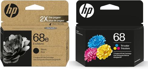HP 68e EvoMore Black Original Ink Cartridge and 68 Tri-Color Original Ink Cartridge Bundle in Kuwait