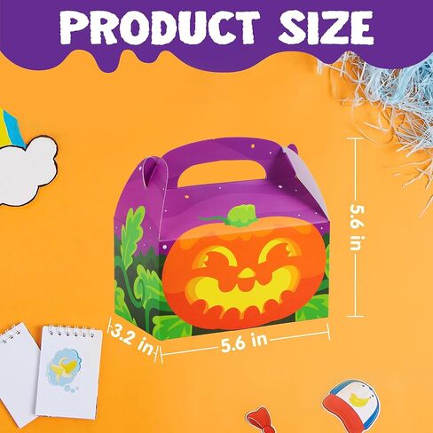 JOYIN 24 PCS Halloween Treat Boxes Candy Boxes, House Cardboard Goodie Bags, Cookies Candy Bags for Kids Children Trick or Treat, Holiday Pastries, Cupcakes, Party Favor Supplies, Decoration in Saudi Arabia