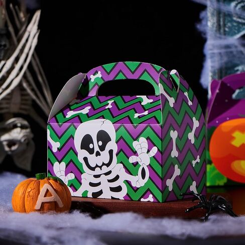 JOYIN 24 PCS Halloween Treat Boxes Candy Boxes, House Cardboard Goodie Bags, Cookies Candy Bags for Kids Children Trick or Treat, Holiday Pastries, Cupcakes, Party Favor Supplies, Decoration in Saudi Arabia