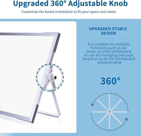 لوحة بيضاء محوّة جافة من جانبها مع حامل - 14 "× 10" مخطط شهري وأسبوعي مغناطيسي ، لوح مكتب صغير للمنزل والمكاتب والمدرسة استخدام in Kuwait