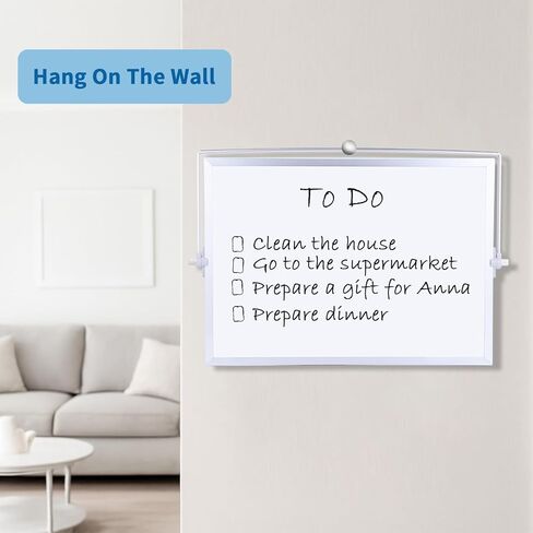 لوحة بيضاء محوّة جافة من جانبها مع حامل - 14 "× 10" مخطط شهري وأسبوعي مغناطيسي ، لوح مكتب صغير للمنزل والمكاتب والمدرسة استخدام in Kuwait