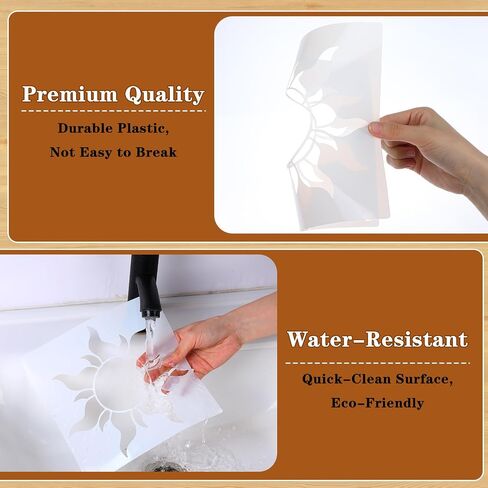 4 PCS Sun Stencils للطلاء على خشب البوهو Sun Stelics للحرف اليدوية قال قالب رسم كبير ل Canvas الأثاث بطاقة الجدار صنع ديكور المنزل in Saudi Arabia
