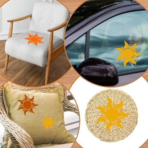 4 PCS Sun Stencils للطلاء على خشب البوهو Sun Stelics للحرف اليدوية قال قالب رسم كبير ل Canvas الأثاث بطاقة الجدار صنع ديكور المنزل in Saudi Arabia
