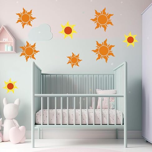 4 PCS Sun Stencils للطلاء على خشب البوهو Sun Stelics للحرف اليدوية قال قالب رسم كبير ل Canvas الأثاث بطاقة الجدار صنع ديكور المنزل in Saudi Arabia