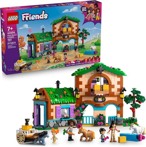 LEGO Friends Pony Ranch & Stable Pretend Play Building Toy - Playset with 3 Horse Toys for Creative Storytelling - Birthday Gift Idea for Girls & Boys, Ages 7+ Who Love Horse Stuff - 42654 in Saudi Arabia