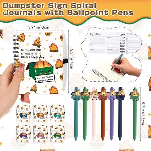 36 PCS Humpster Fire Ballpoint Pen A6 to do list notepad bulk regiration homies pen funny with planner weekly planner for houseberting journa journa (colorful) in Saudi Arabia