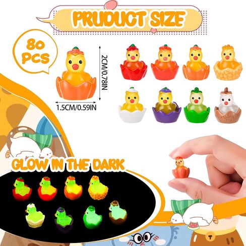 80 pcs Fall Mini Resin Ducks Autumn Mini Luminous Ducks with Eggs Miniature Animal Vompurines for DIY Cake Decoration Hrafts Moss Landscape in Saudi Arabia