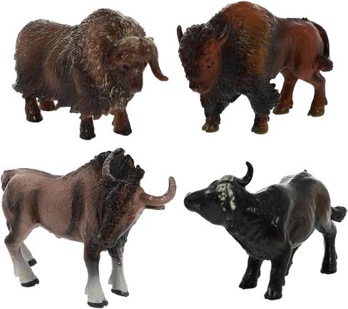 4Pcs Miniature Cattle Figurines Set Animal Animal Figures Cow Toys Bull Toys Farm Animals Cognition Miniature Cake Toppers for Desktop Decor in Saudi Arabia