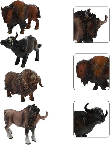4Pcs Miniature Cattle Figurines Set Animal Animal Figures Cow Toys Bull Toys Farm Animals Cognition Miniature Cake Toppers for Desktop Decor in Saudi Arabia