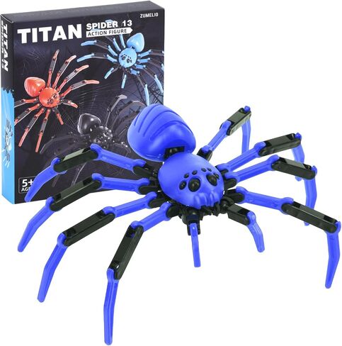 Titan Spider Toys - ألعاب العنكبوت المطبوعة ثلاثية الأبعاد للأولاد ، العناكب الواقعية متعددة المفصلات مع كوب شفط ، أدوات رائعة رائعة للأطفال (المطلوب/أزرق) in Kuwait