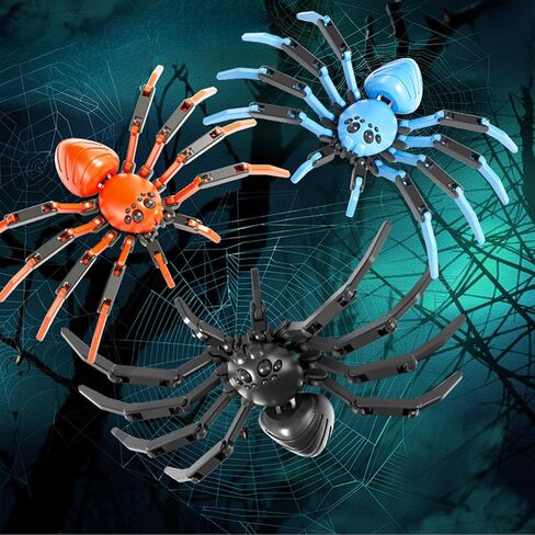 Titan Spider Toys - ألعاب العنكبوت المطبوعة ثلاثية الأبعاد للأولاد ، العناكب الواقعية متعددة المفصلات مع كوب شفط ، أدوات رائعة رائعة للأطفال (المطلوب/أزرق) in Saudi Arabia