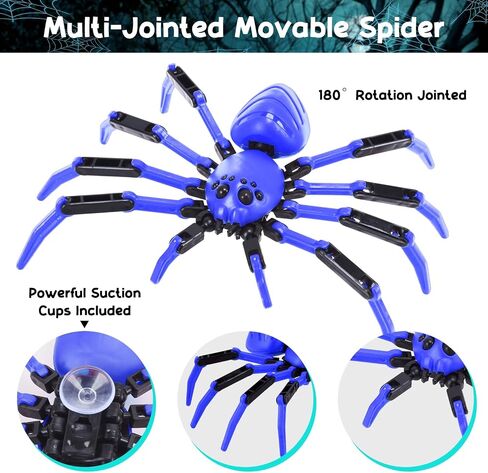 Titan Spider Toys - ألعاب العنكبوت المطبوعة ثلاثية الأبعاد للأولاد ، العناكب الواقعية متعددة المفصلات مع كوب شفط ، أدوات رائعة رائعة للأطفال (المطلوب/أزرق) in Kuwait