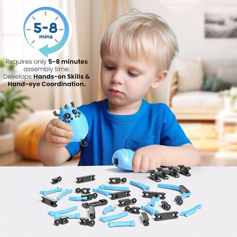 Titan Spider Toys - ألعاب العنكبوت المطبوعة ثلاثية الأبعاد للأولاد ، العناكب الواقعية متعددة المفصلات مع كوب شفط ، أدوات رائعة رائعة للأطفال (المطلوب/أزرق) in Saudi Arabia