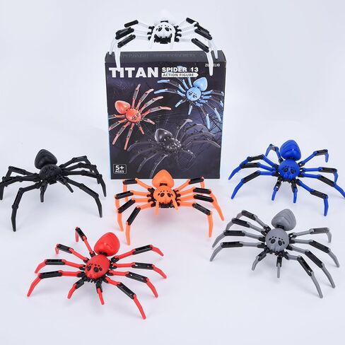 Titan Spider Toys - ألعاب العنكبوت المطبوعة ثلاثية الأبعاد للأولاد ، العناكب الواقعية متعددة المفصلات مع كوب شفط ، أدوات رائعة رائعة للأطفال (المطلوب/أزرق) in Saudi Arabia
