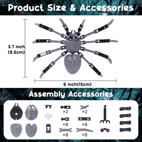 Titan Spider Toys - ألعاب العنكبوت المطبوعة ثلاثية الأبعاد للأولاد ، العناكب الواقعية متعددة المفصلات مع كوب شفط ، أدوات رائعة رائعة للأطفال (المطلوب/أزرق) in Kuwait