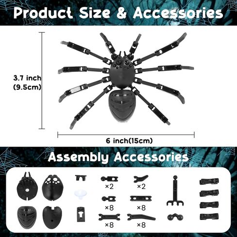 Titan Spider Toys - ألعاب العنكبوت المطبوعة ثلاثية الأبعاد للأولاد ، العناكب الواقعية متعددة المفصلات مع كوب شفط ، أدوات رائعة رائعة للأطفال (المطلوب/أزرق) in Saudi Arabia