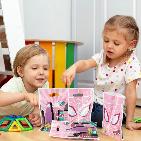 Andi Cppss Shooting Video Game Party Favor Bags - 50PCS Shooting Video Game Goodie Bags with Handles for Birthday Party Supplies, Plastic Candy Treat Snack Bag for Kids Game Theme Party Decorations in Kuwait