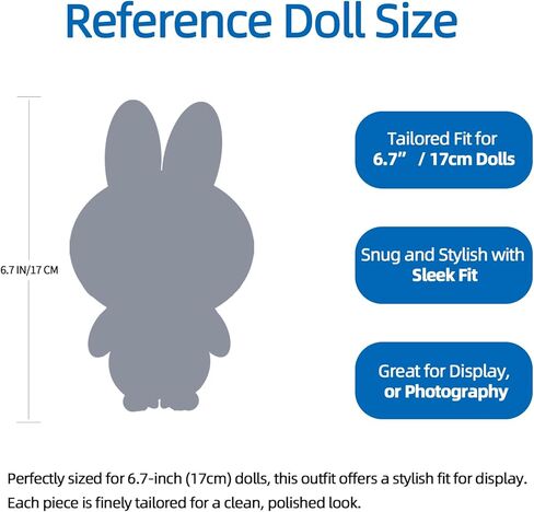 17cm Doll Clothes Set (NO Doll), Fashion Accessories Set with Hat, Outfit and Shoes, Unique Style Clothes for 6.7 Inch (Little Maid) in Saudi Arabia