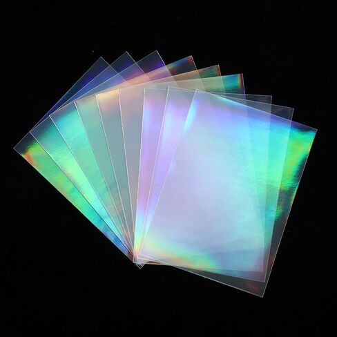 100 PCS Photocard Sleeves Laser Flashing Card Sleeves بطاقة تداول بطاقة التداول رقائق رقائق رقائق رقائق رقائق واقية من قوس قزح ، 65 × 90 ملم in Saudi Arabia