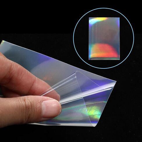 100 PCS Photocard Sleeves Laser Flashing Card Sleeves بطاقة تداول بطاقة التداول رقائق رقائق رقائق رقائق رقائق واقية من قوس قزح ، 65 × 90 ملم in Saudi Arabia