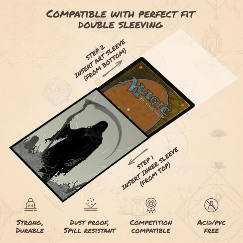 Grim Reaper 4 MTG Card Sleeves (محكم) - 104 COUNT SIZE SIZE SILEVES - متوافقة مع MAGIC The Gathering - Double Sleeving - تصميم الفن الأصلي ، الحماية المتميزة in Saudi Arabia