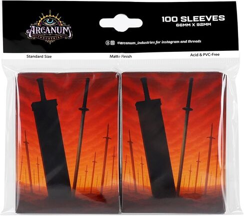 أكمام MTG من قبل Arcanum Industries ، 103 أكمام بطاقة غير لامع للسحر The Gathering & TCG - Fremium Shuffle Feel and Borderless Interior (Blade Graveyard) in Saudi Arabia