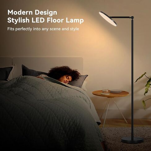 Floor Lamps for Living Room, 30W Super Bright LED Standing Lamp, Stepless Dimmable Tall Torchiere Lamp with Remote & Touch Control, Modern Floor Lamp for Bedroom & Office -Black in Saudi Arabia