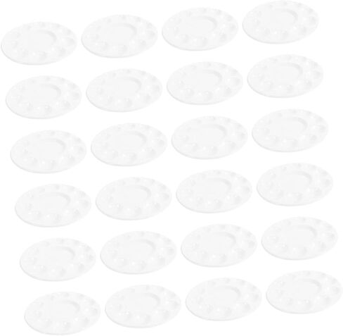 Gadpiparty 24pcs Paint Paint Tray Plate Date Art Art Palette للطلاب والفنانين للزيوت والأصبعيات المائية تصميم مريحة لسهولة الاستخدام in Saudi Arabia