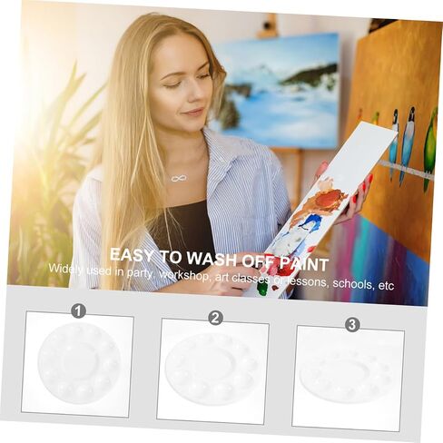 Gadpiparty 24pcs Paint Paint Tray Plate Date Art Art Palette للطلاب والفنانين للزيوت والأصبعيات المائية تصميم مريحة لسهولة الاستخدام in Saudi Arabia