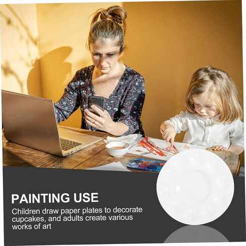 Gadpiparty 24pcs Paint Paint Tray Plate Date Art Art Palette للطلاب والفنانين للزيوت والأصبعيات المائية تصميم مريحة لسهولة الاستخدام in Saudi Arabia