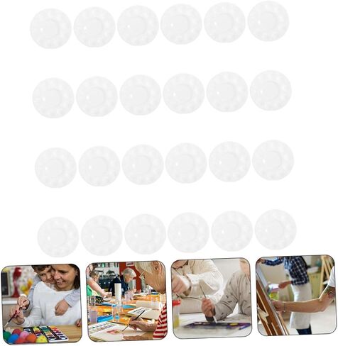 Gadpiparty 24pcs Paint Paint Tray Plate Date Art Art Palette للطلاب والفنانين للزيوت والأصبعيات المائية تصميم مريحة لسهولة الاستخدام in Saudi Arabia