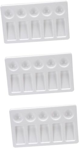 Doitool Rectangle Plastic Plusment Traying Treshing مجموعة 3 PCS ألواح خلط الطلاء المائية للفنانين لمستلزمات الطلاء in Saudi Arabia