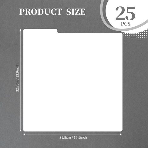 25 pcs Vinyl Record Dividers, 12.9 * 12.5 Inch White Organizer, Plastic Double-Side Index Card Dividers, Reusable Vinyl Separators for Album LP Storage in Saudi Arabia