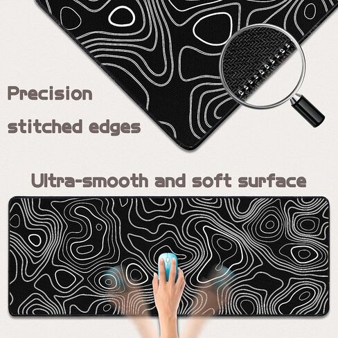 Mouse Pad Gaming - Desk Mat for Keyboard and Mouse - Kanagawa Large Mouse Pad for Desk, Japanese Sea Wave Mousepad (31.5 x 11.8inch) with Non-Slip Base, Desks Pad Mat for Gaming, Office and Home in Saudi Arabia