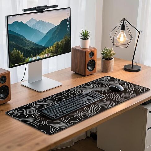 Mouse Pad Gaming - Desk Mat for Keyboard and Mouse - Kanagawa Large Mouse Pad for Desk, Japanese Sea Wave Mousepad (31.5 x 11.8inch) with Non-Slip Base, Desks Pad Mat for Gaming, Office and Home in Saudi Arabia