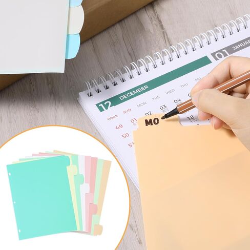 3 فواصل رنين مع 8-TABS ، مقاطع الموثق A4 ، المقسمات البلاستيكية القوية ، المقسمات الجمالية للوثق ، مناسبة لأجهزة الكمبيوتر المحمولة والمجلدات ، علامات التبويب للوثق ، 3 ثقب الثقب (Multicolor ، A4) in Saudi Arabia