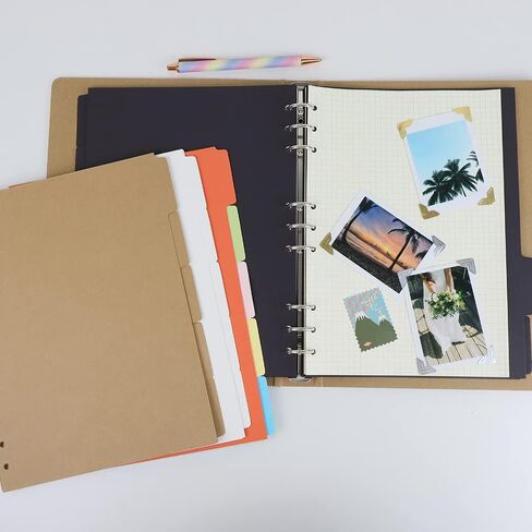 4 Pack B5 Binder INDEX Dividers 5 TABS 9 HOLE HOUSTED RENT BINDER DISPIDER PLANDER PLAIN in Saudi Arabia