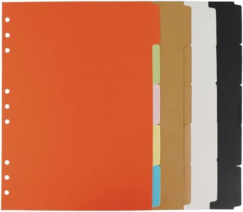 4 Pack B5 Binder INDEX Dividers 5 TABS 9 HOLE HOUSTED RENT BINDER DISPIDER PLANDER PLAIN in Saudi Arabia