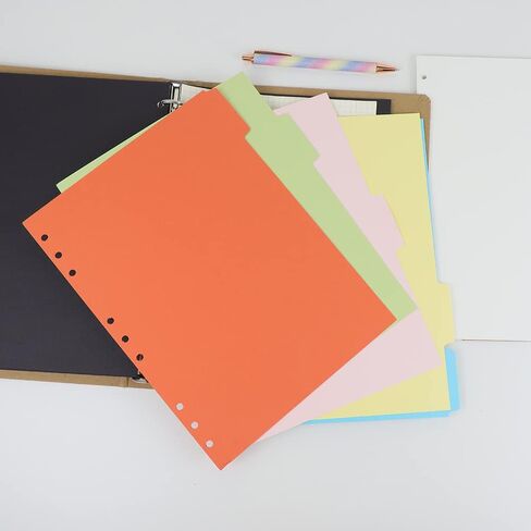 4 Pack B5 Binder INDEX Dividers 5 TABS 9 HOLE HOUSTED RENT BINDER DISPIDER PLANDER PLAIN in Saudi Arabia