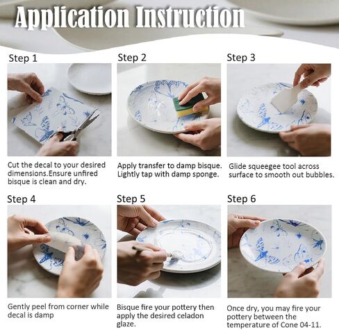 5pcs 5pcs butterfly transfres underglaze لملصقات نقل زهرة الفخار ملصقات السيراميك الشارات الزرقاء المائية نقل الورق من أجل البورسلين overglaze مينا الطين شريحة طين 20.5x14.6in in Saudi Arabia