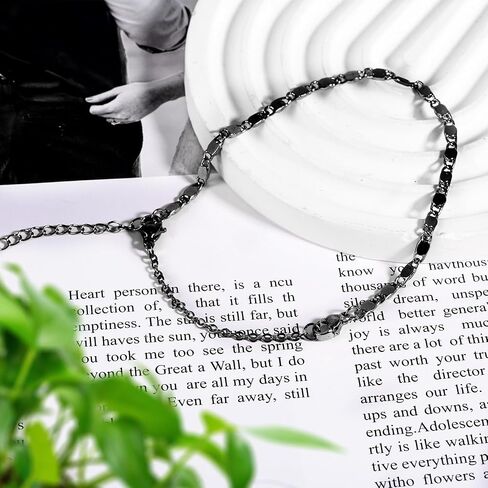 4pcs Necklace Extenders, 4 Sizes Extension Chains for Jewelry, Bracelet Anklet Necklace Chain Extender with Lobster Buckle Connector Chains Set for DIY Jewelry Crafts (Black) in Saudi Arabia