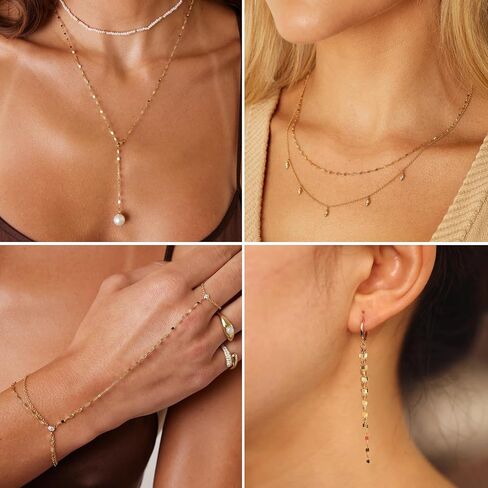 [33FT] 18K Gold PVD Plated Lip Chains for Jewelry Making 2MM Stainless Steel Sparkly Link Chain Bulk for Necklace Bracelet in Kuwait