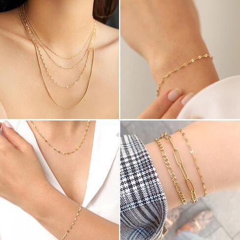 [33FT] 18K Gold PVD Plated Lip Chains for Jewelry Making 2MM Stainless Steel Sparkly Link Chain Bulk for Necklace Bracelet in Kuwait