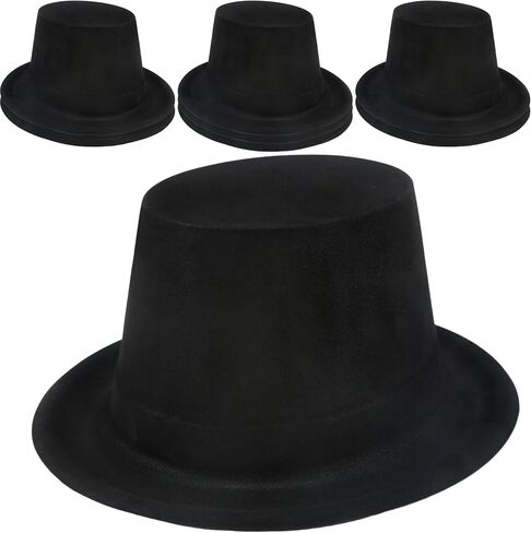 8 Pack Kids Plastic Top Hat Black Magician Hat Party Top Hat for Toddler Halloween Christmas Costume Accessory in Saudi Arabia