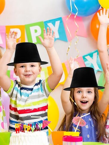 8 Pack Kids Plastic Top Hat Black Magician Hat Party Top Hat for Toddler Halloween Christmas Costume Accessory in Saudi Arabia