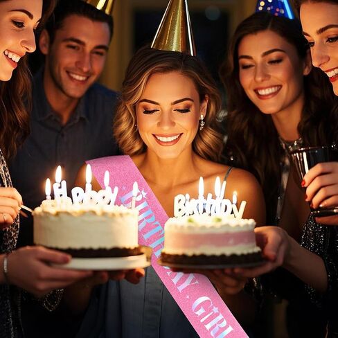Jaciya Birthday Girl Sash Pink + Iridescent Birthday Sash Birthday Party Decorations Birthday Girl Party Favor in Saudi Arabia