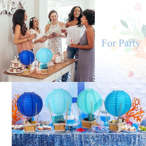 Namalu 24 Set Hot Air Balloon Baby Shower Centerpieces Paper Lanterns Wooden Candy Boxes with Sticks DIY Craft for Graduation Birthday Wedding Party Table Decoration(White) in Saudi Arabia